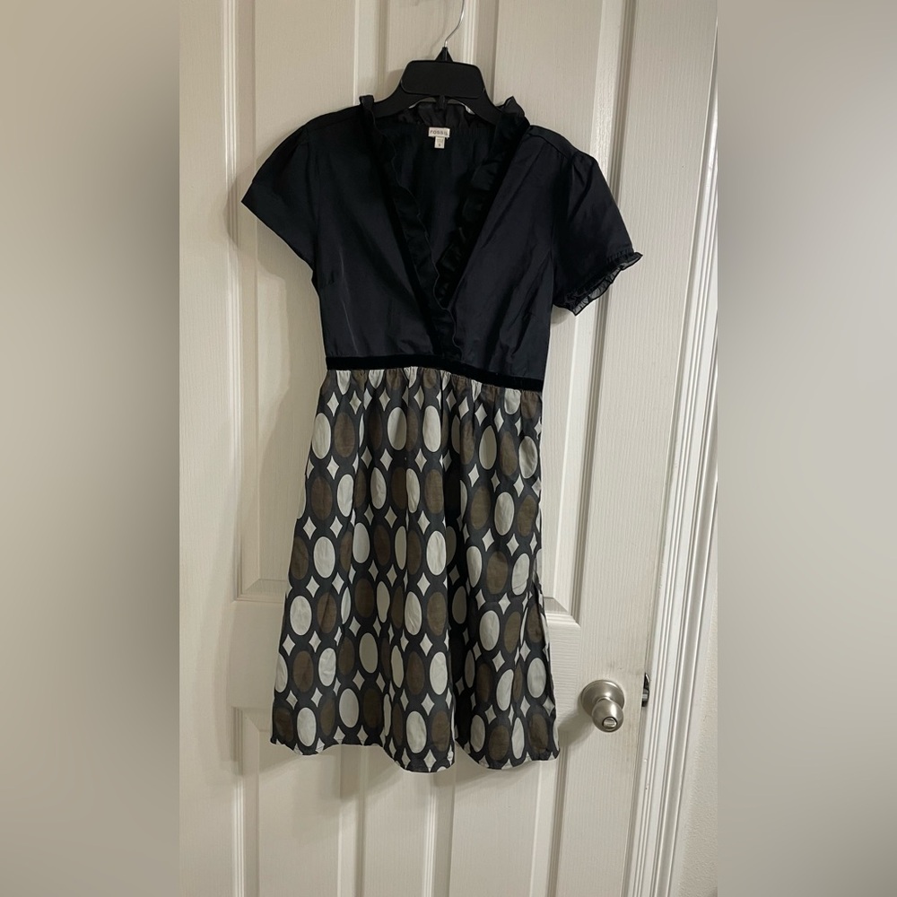 Fossil Black and Gray Patterned Dress